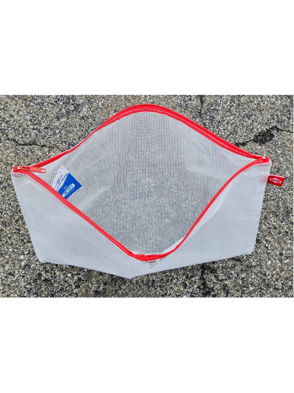 Alvin NB1216 PVC Mesh Pouch Bag Organizer with Zipper Clear & Red 12